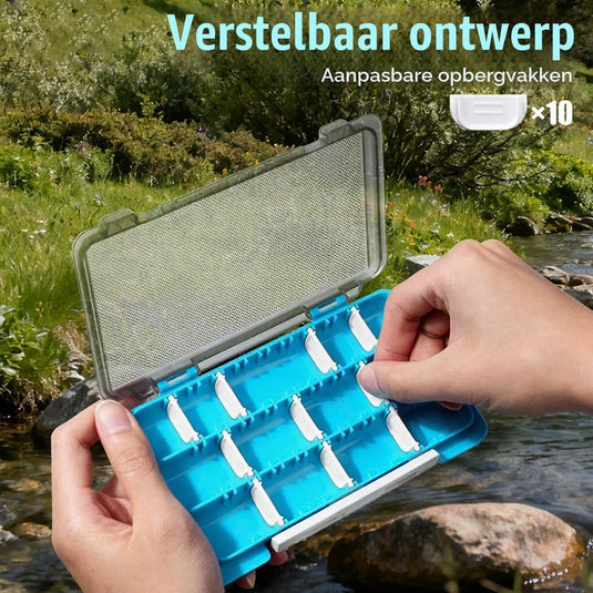 Visgerei opbergdozen 2 stuks 17,5 x 10,5 cm met verstelbare vakverdeling – tacklebox – kunstaas organizer - happygetfit.com