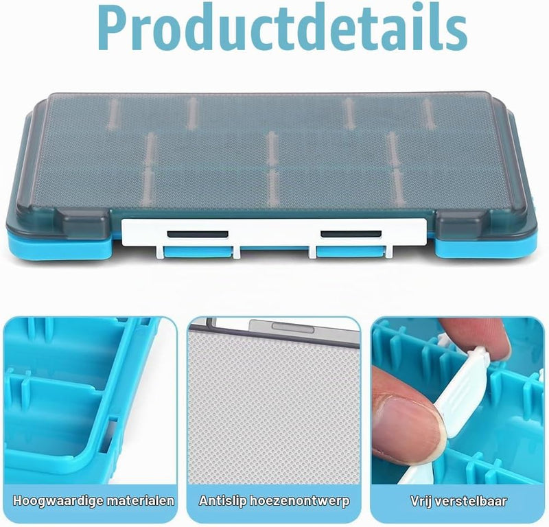 Laad afbeelding in Galerijviewer, Visgerei opbergdozen 2 stuks 17,5 x 10,5 cm met verstelbare vakverdeling – tacklebox – kunstaas organizer - happygetfit.com
