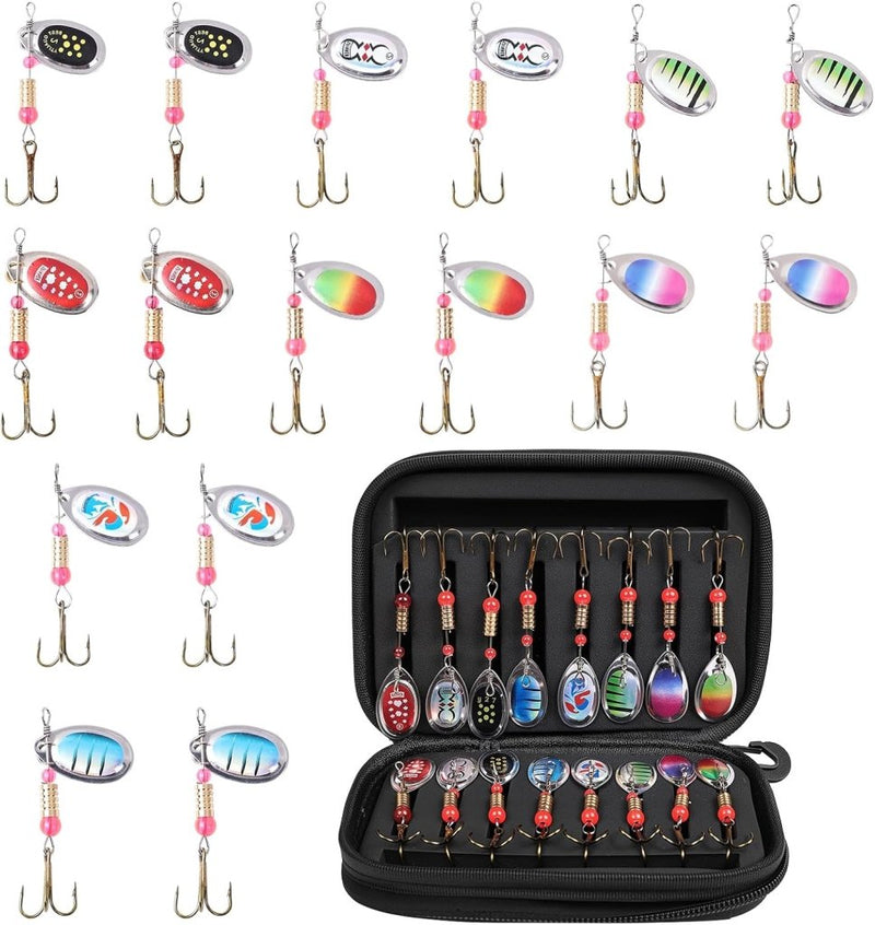 Bild im Galerie-Viewer laden, Visspinners 16 stuks 7,5 cm van metaal met reflecterende bladen en scherpe dreggen – forelspinners – roofvisaccessoires - happygetfit.com
