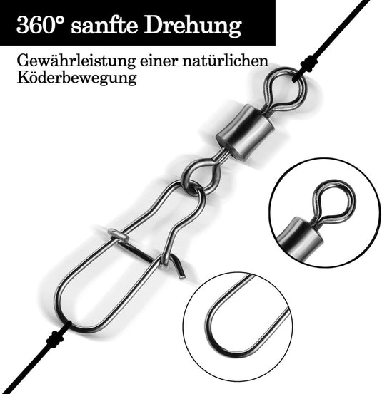 Viswervels met karabijnhaak set van 200 stuks - happygetfit.com