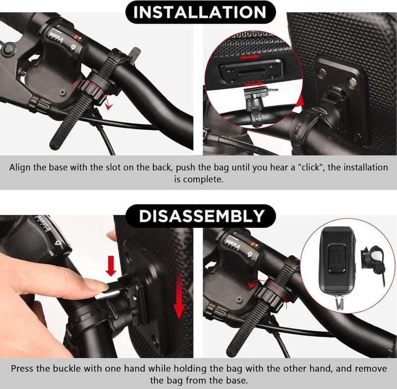 Load image into Gallery viewer, Vitalismo Fiets Telefoonhouder Waterdicht Fietsstuurtas - Fietshouder Smartphone Touchscreen Fietstelefoonhouder Stuurtas Fietstas Stuur 360° Rotatie Regenhoes Opslagruimte voor Telefoon tot 7 inch - happygetfit.com
