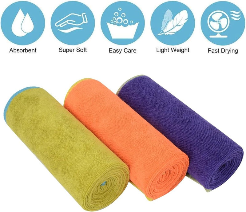 Laad afbeelding in Galerijviewer, VIVOTE Microvezel handdoeken, grijs, sporthanddoek, superabsorberend, sneldrogend, fitnesshanddoek, perfecte sporthanddoek, strandhanddoek, reishanddoek en badhanddoeken, 35 cm x 75 cm, 3 stuks - happygetfit.com

