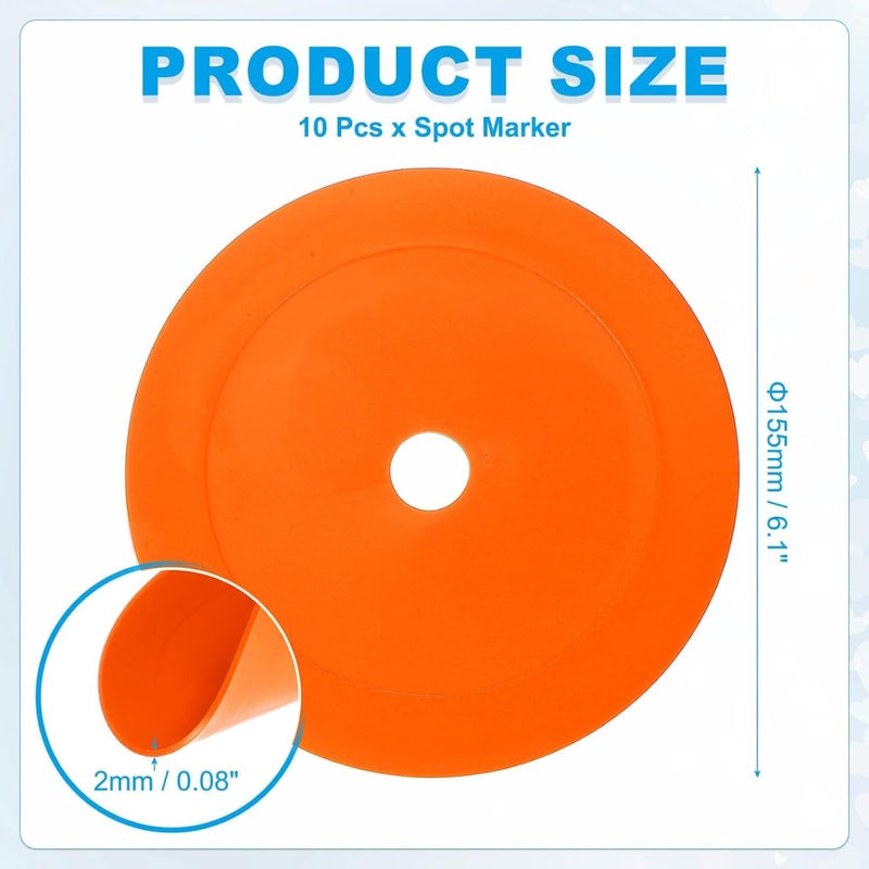 Load image into Gallery viewer, Vloermarkers 10 stuks 15,5 cm antislip wit – platte trainingskegels – voetbal basketbal accessoires - happygetfit.com
