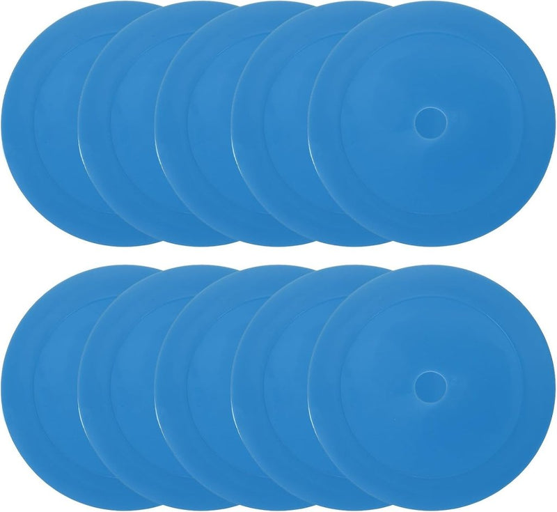 Load image into Gallery viewer, Vloermarkers 10 stuks 15,5 cm antislip wit – platte trainingskegels – voetbal basketbal accessoires - happygetfit.com
