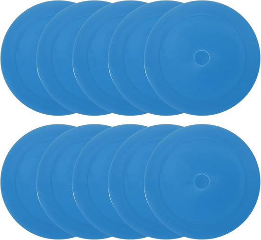 Vloermarkers 10 stuks 15,5 cm antislip wit – platte trainingskegels – voetbal basketbal accessoires - happygetfit.com
