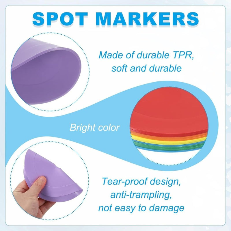 Load image into Gallery viewer, Vloermarkers 10 stuks 15,5 cm antislip wit – platte trainingskegels – voetbal basketbal accessoires - happygetfit.com
