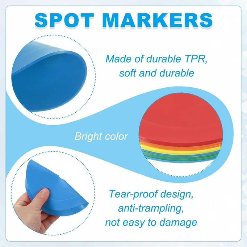 Load image into Gallery viewer, Vloermarkers 10 stuks 15,5 cm antislip wit – platte trainingskegels – voetbal basketbal accessoires - happygetfit.com
