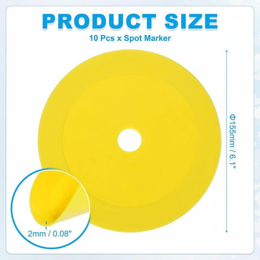 Vloermarkers 10 stuks 15,5 cm antislip wit – platte trainingskegels – voetbal basketbal accessoires - happygetfit.com