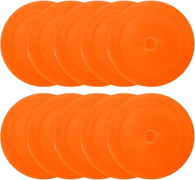 Load image into Gallery viewer, Vloermarkers 10 stuks 15,5 cm antislip wit – platte trainingskegels – voetbal basketbal accessoires - happygetfit.com
