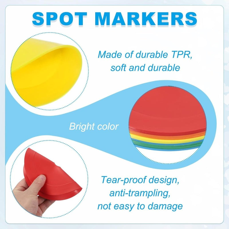 Load image into Gallery viewer, Vloermarkers 10 stuks 15,5 cm antislip wit – platte trainingskegels – voetbal basketbal accessoires - happygetfit.com
