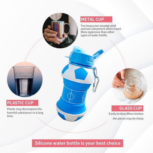 Voetbal drinkfles met rietje 550 ml - happygetfit.com