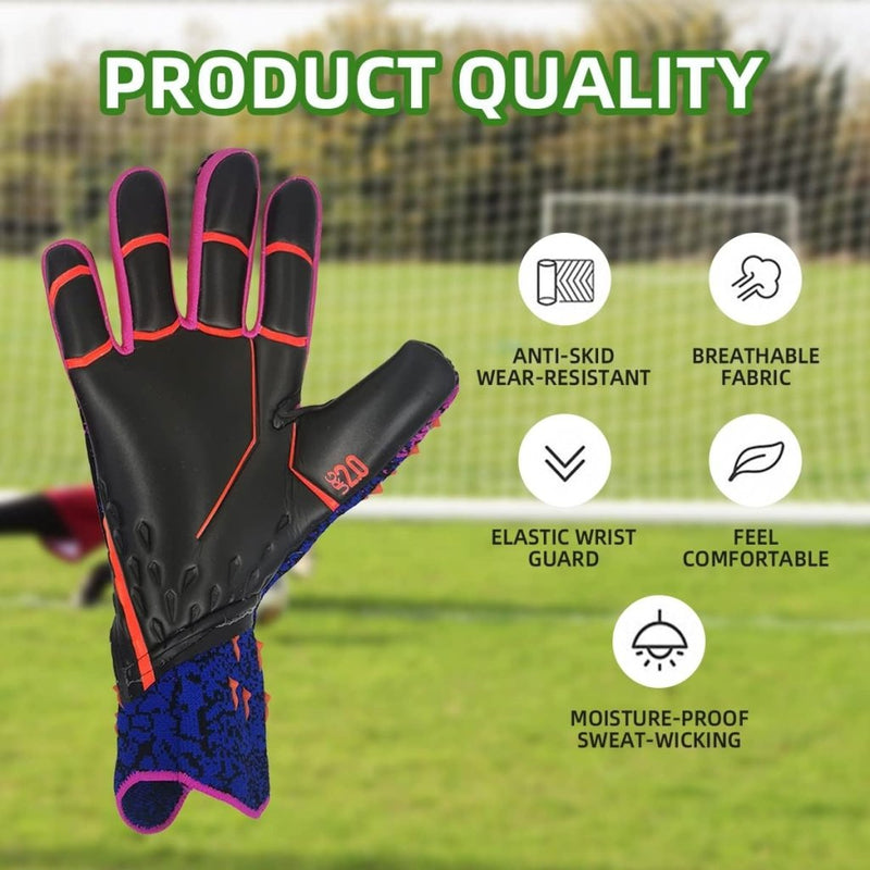 Load image into Gallery viewer, Voetbal Goalkeeper Handschoenen voor jongens, kinderen, volwassenen, voetbalkeeperset, premium keepershandschoenen, super grip en bescherming, maat 6/7/8/9/10 - happygetfit.com
