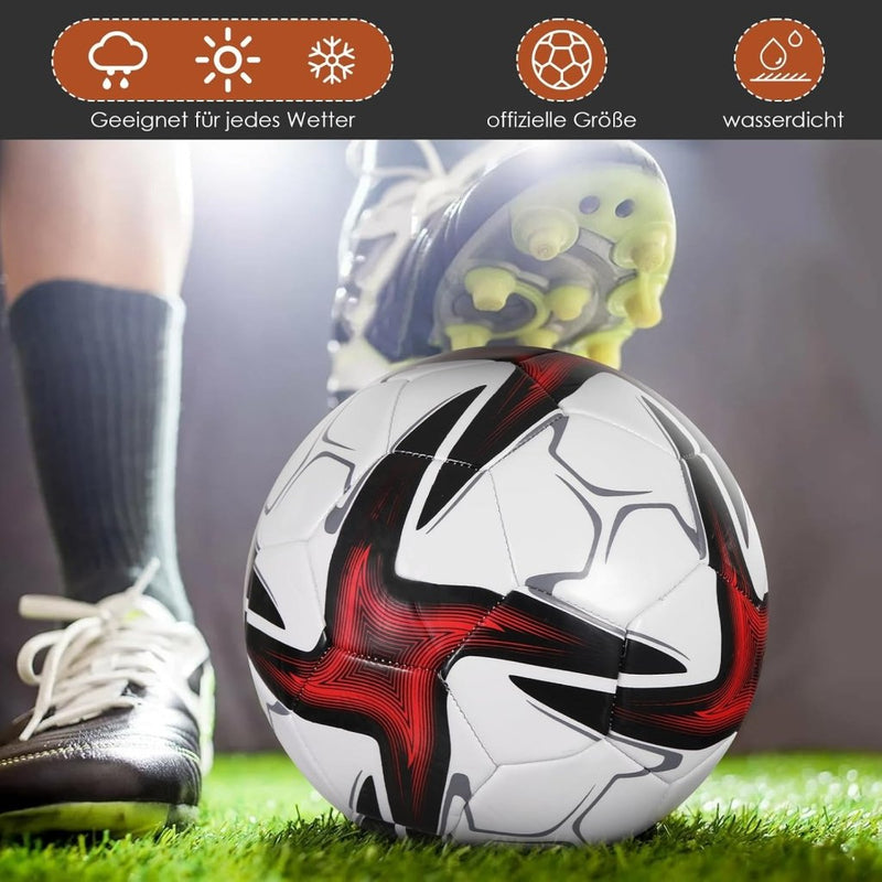 Load image into Gallery viewer, Voetbal maat 5 rood voor binnen en buiten - happygetfit.com
