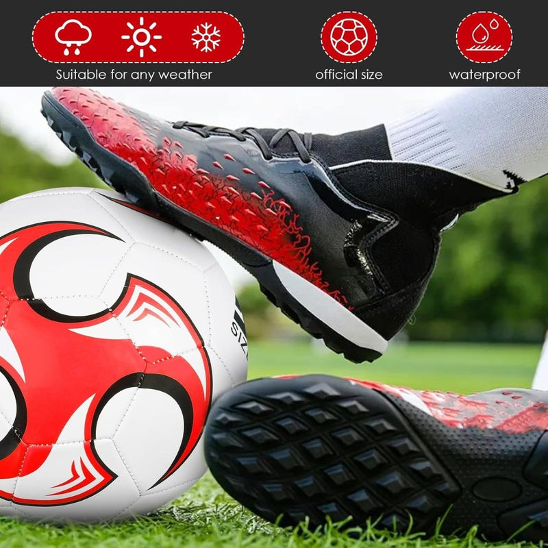 Chargez l'image dans la visionneuse de la galerie, Voetbal maat 5 wit rood voor binnen en buiten - happygetfit.com
