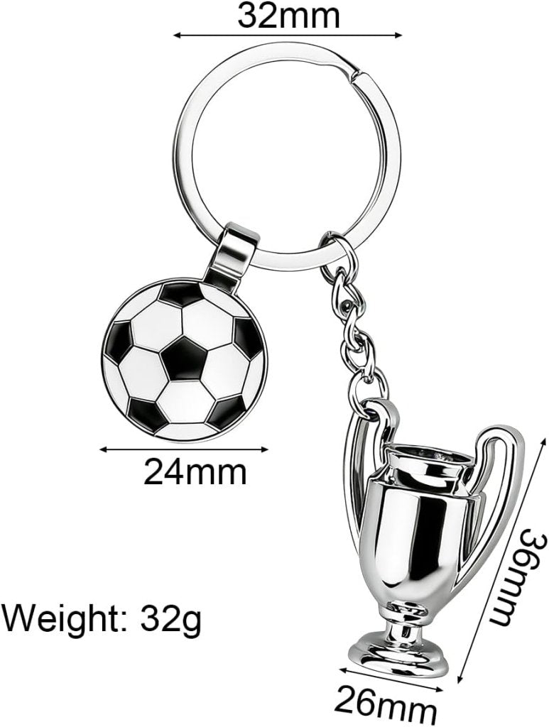 Chargez l'image dans la visionneuse de la galerie, Voetbal sleutelhanger met metalen hanger - happygetfit.com
