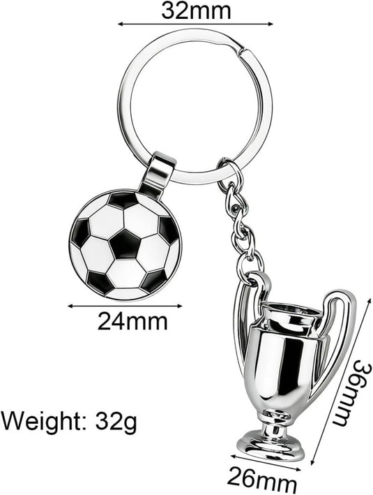 Voetbal sleutelhanger met metalen hanger - happygetfit.com