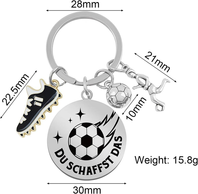 Chargez l'image dans la visionneuse de la galerie, Voetbal sleutelhanger met metalen hanger - happygetfit.com
