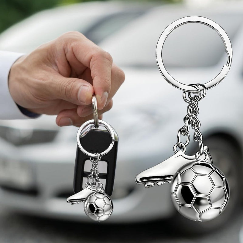 Chargez l'image dans la visionneuse de la galerie, Voetbal sleutelhanger met metalen hanger - happygetfit.com
