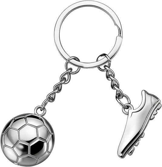 Voetbal sleutelhanger met metalen hanger - happygetfit.com