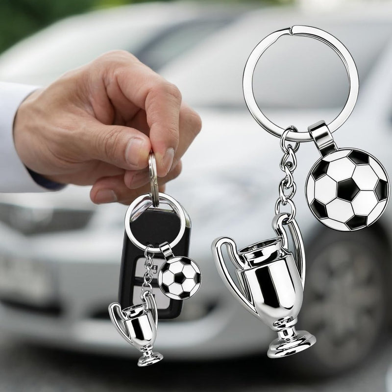 Chargez l'image dans la visionneuse de la galerie, Voetbal sleutelhanger met metalen hanger - happygetfit.com
