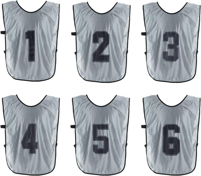 Laden Sie das Bild in Galerie -Viewer, Voetbal trainingshesjes 6 stuks genummerd 1 tot 6 voor volwassenen – teamvesten – sporthesjes - happygetfit.com
