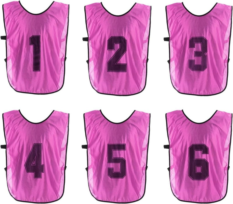 Laden Sie das Bild in Galerie -Viewer, Voetbal trainingshesjes 6 stuks genummerd 1 tot 6 voor volwassenen – teamvesten – sporthesjes - happygetfit.com
