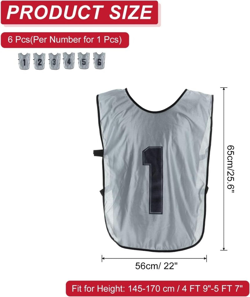 Laden Sie das Bild in Galerie -Viewer, Voetbal trainingshesjes 6 stuks genummerd 1 tot 6 voor volwassenen – teamvesten – sporthesjes - happygetfit.com
