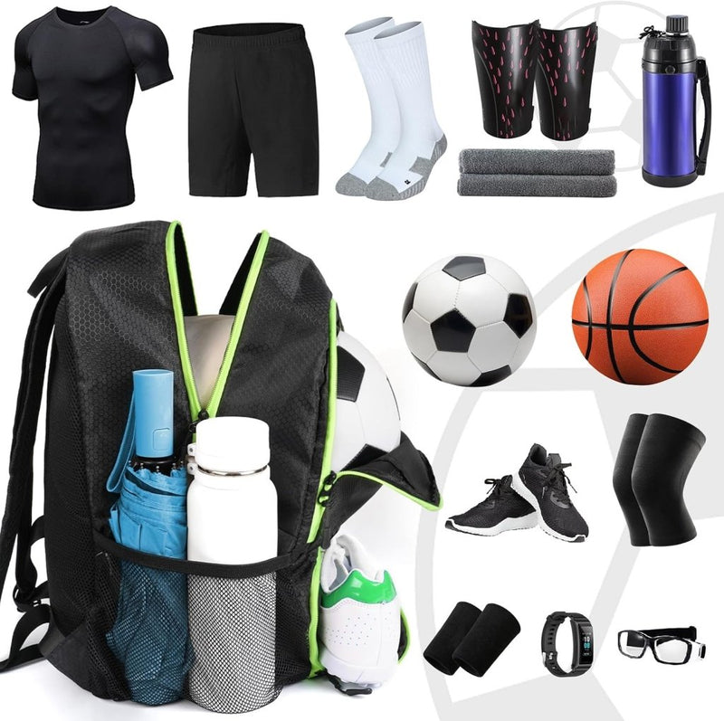 Chargez l'image dans la visionneuse de la galerie, Voetbalrugzak zwart met bal- en schoenenvak - happygetfit.com
