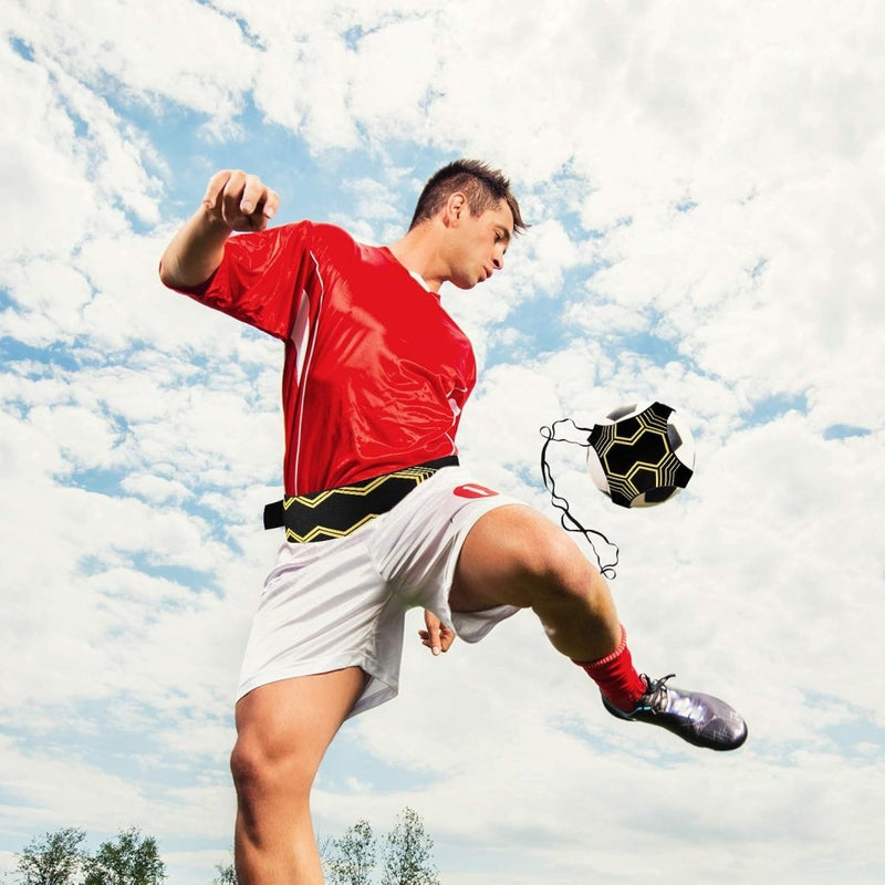Laden Sie das Bild in Galerie -Viewer, Voetbaltrainer, voetbaltrainingshulp met flexibel verstelbare riem, solo voetbaltrainingsapparatuur geschikt voor kinderen en volwassenen, geschikt voor ballen van 3, 4 en 5 - happygetfit.com
