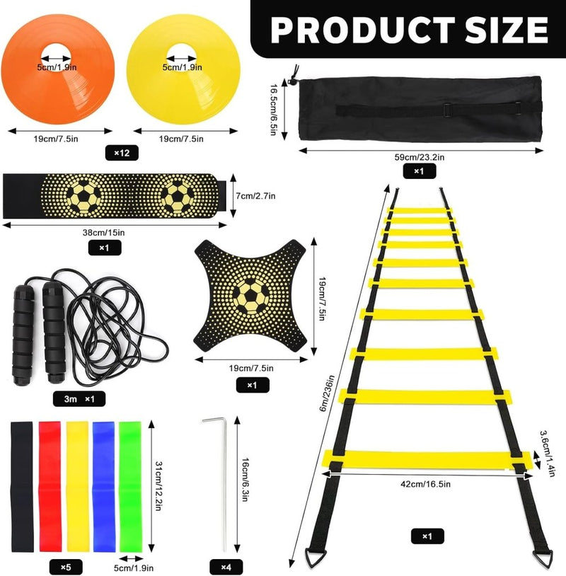 Load image into Gallery viewer, Voetbaltrainingsset met coördinatieladder en accessoires - happygetfit.com
