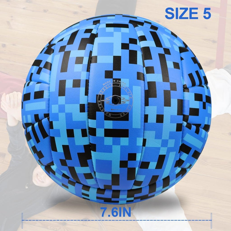 Laad afbeelding in Galerijviewer, Volleyball Size 5 PU Leather Soft Indoor Outdoor Volleyballs Sports Training Game Play Ball for Beginner, Teenager, Adult, 8.2 - happygetfit.com
