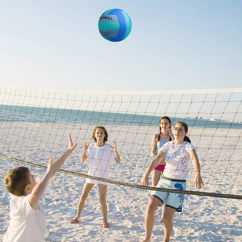 Laad afbeelding in Galerijviewer, Volleyball Size 5 PU Leather Soft Indoor Outdoor Volleyballs Sports Training Game Play Ball for Beginner, Teenager, Adult, 8.2 - happygetfit.com
