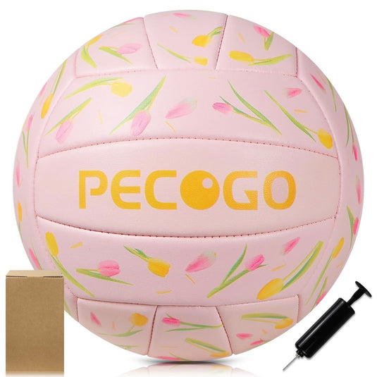 Volleyball Size 5 PU Leather Soft Indoor Outdoor Volleyballs Sports Training Game Play Ball for Beginner, Teenager, Adult, 8.2 - happygetfit.com