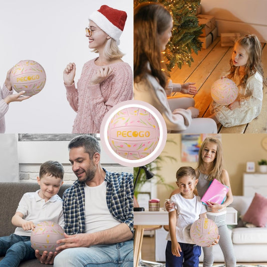 Volleyball Size 5 PU Leather Soft Indoor Outdoor Volleyballs Sports Training Game Play Ball for Beginner, Teenager, Adult, 8.2 - happygetfit.com