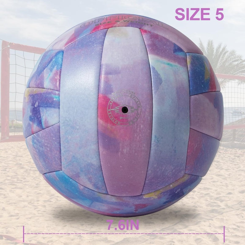 Laad afbeelding in Galerijviewer, Volleyball Size 5 PU Leather Soft Indoor Outdoor Volleyballs Sports Training Game Play Ball for Beginner, Teenager, Adult, 8.2 - happygetfit.com

