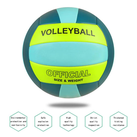 Volleyball Size 5 PU Leather Soft Indoor Outdoor Volleyballs Sports Training Game Play Ball for Beginner, Teenager, Adult, 8.2 - happygetfit.com