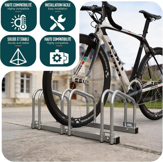 VOUNOT 3 Bike Stand Floor or Wall mounted bike rack for garage Bicycle Parking rack Cycle Storage Locking Stand - happygetfit.com