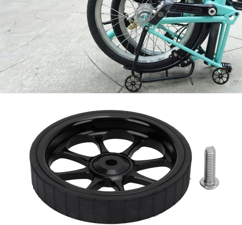 Bild im Galerie-Viewer laden, Vouwfiets transportwiel 82 mm van aluminium met ingebouwd lager voor 3sixty fietsen – easywheel – fietsonderdelen - happygetfit.com

