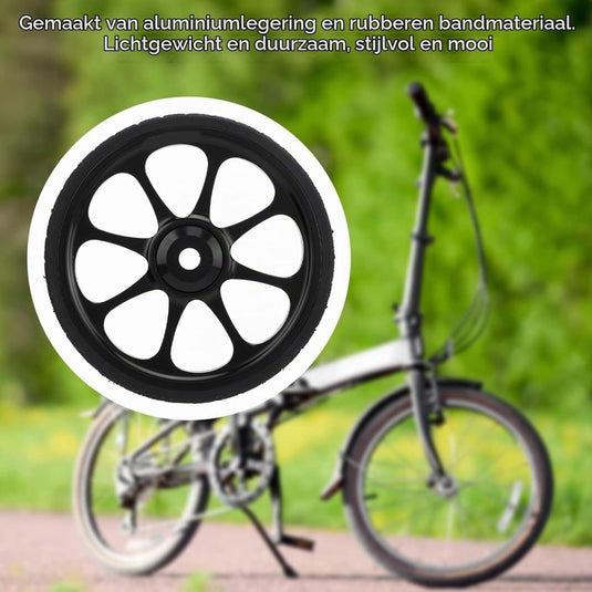Vouwfiets transportwiel 82 mm van aluminium met ingebouwd lager voor 3sixty fietsen – easywheel – fietsonderdelen - happygetfit.com
