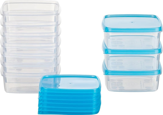 Vriesdozen set van 10 stuks 0,5 liter lichtblauw - happygetfit.com