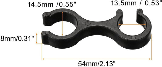 Wandelstok clips 6 stuks voor 16-16,5 mm stokken zwart – trekkingstok houders – wandel accessoires - happygetfit.com