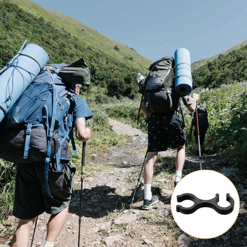 Chargez l'image dans la visionneuse de la galerie, Wandelstok clips 6 stuks voor 16-16,5 mm stokken zwart – trekkingstok houders – wandel accessoires - happygetfit.com
