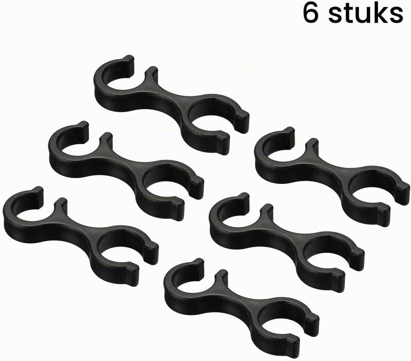 Chargez l'image dans la visionneuse de la galerie, Wandelstok clips 6 stuks voor 16-16,5 mm stokken zwart – trekkingstok houders – wandel accessoires - happygetfit.com

