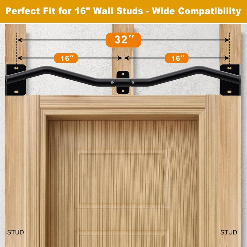 Laad afbeelding in Galerijviewer, Wandgemonteerde optrekstang 81 cm met meerdere gripposities tot 200 kg – pull-up bar – krachttraining - happygetfit.com
