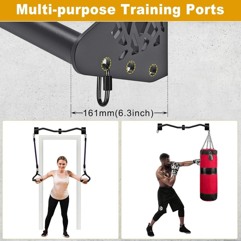 Laad afbeelding in Galerijviewer, Wandgemonteerde optrekstang 81 cm met meerdere gripposities tot 200 kg – pull-up bar – krachttraining - happygetfit.com
