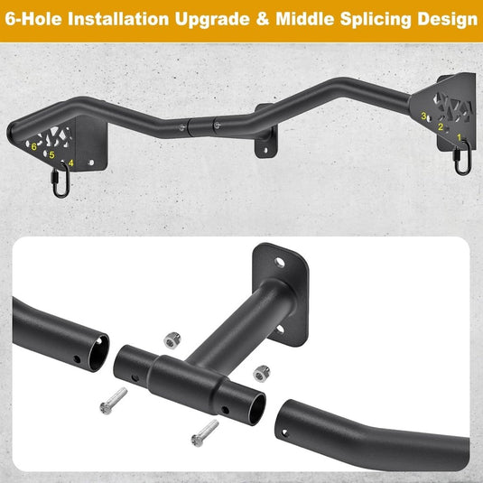Wandgemonteerde optrekstang 81 cm met meerdere gripposities tot 200 kg – pull-up bar – krachttraining - happygetfit.com