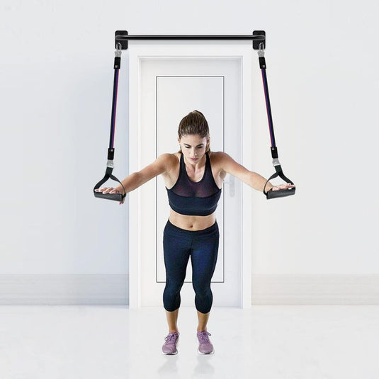Wandgemonteerde optrekstang met 4 gripposities en accessoireringen tot 227 kg – pull-up bar – krachttraining - happygetfit.com