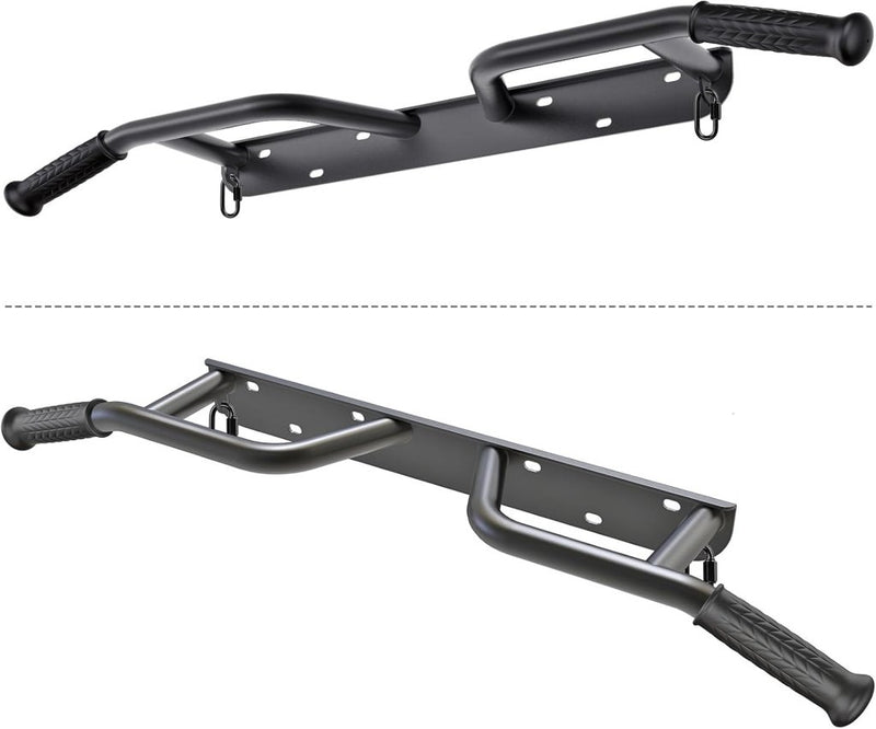 Załaduj obraz do przeglądarki galerii, Wandgemonteerde optrekstang met 4 gripposities en accessoireringen tot 227 kg – pull-up bar – krachttraining - happygetfit.com
