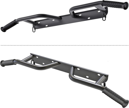 Wandgemonteerde optrekstang met 4 gripposities en accessoireringen tot 227 kg – pull-up bar – krachttraining - happygetfit.com