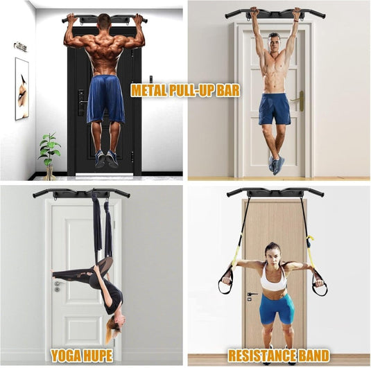 Wandgemonteerde optrekstang met meerdere gripposities tot 272 kg – pull-up bar – krachttraining - happygetfit.com